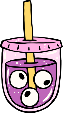 Halloween Spooky Bubble Tea Drink Illustration Hand Drawn