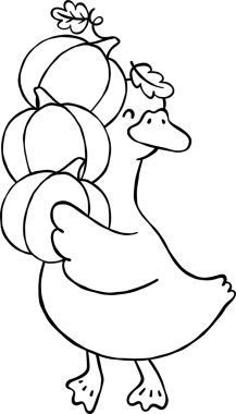 Sonbahar Şapşal Kaz Kaz Kuklaları Sonbahar Yaprak Yaprakları Çizgi Filmi El Çizimi Siyah ve Beyaz