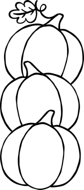 Yığılmış Balkabakları Oak Yaprağı ana hatlarıyla siyah beyaz