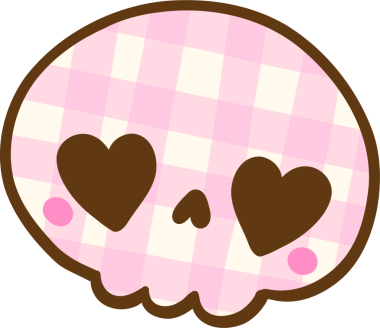 Tatlı Coquette Gingham Cadılar Bayramı Kafatası ve Kalp Gözü Çizimi El