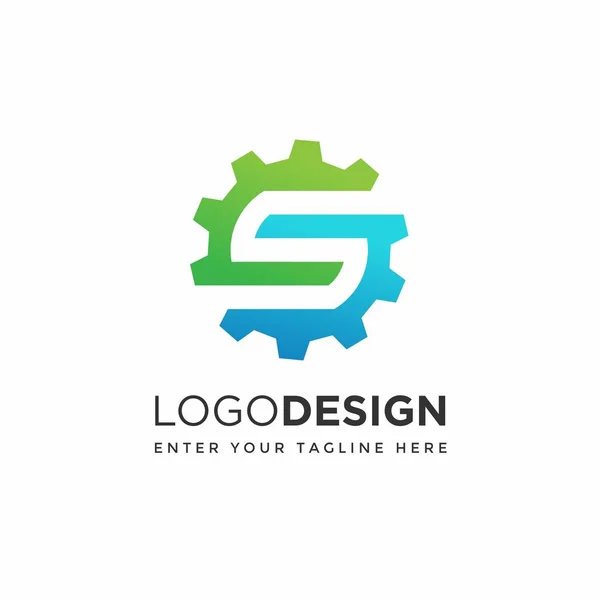 Modern Gear Logo Design Templates — Stock Vector
