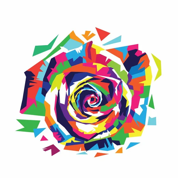 Bunte Rose Illustration Blumendesign Blumenillustration Blumendesign — Stockvektor