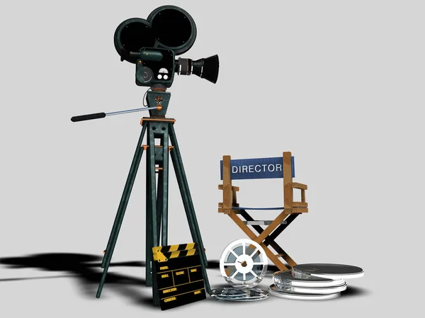 Filmset Een Neutrale Achtergrond Rendering — Stockfoto