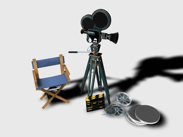 Film set on a neutral background, 3D rendering