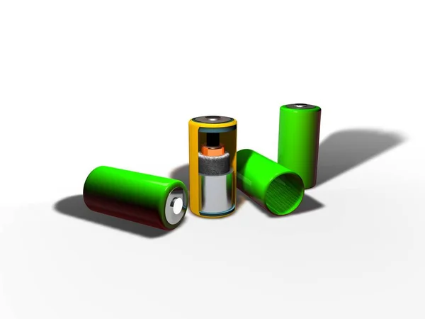 Batterier Med Utsikt Över Inre Element Rendering — Stockfoto