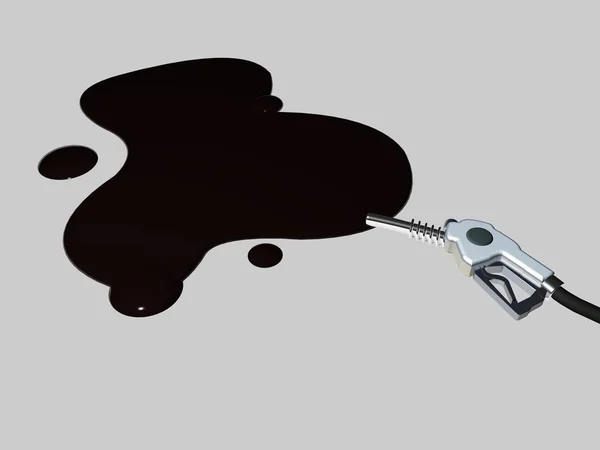 Ölfleck Mit Spender Auf Grauem Hintergrund Rendering — Stockfoto