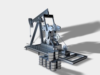 Petrol kuyusu tarafsız bir arka planda 3d render