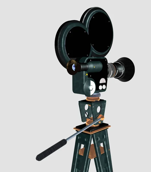 Old Movie Camera White Background Rendering — Stock Photo, Image