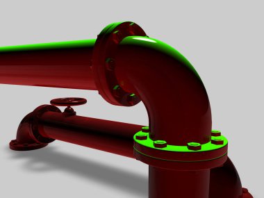 Nötr bir arka plan üzerinde renkli tüpler, 3d render