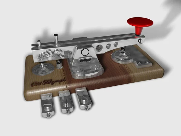 用于电信的旧金属电报在中性背景 — 图库照片