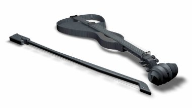 Karbon lifi, 3d render modern keman