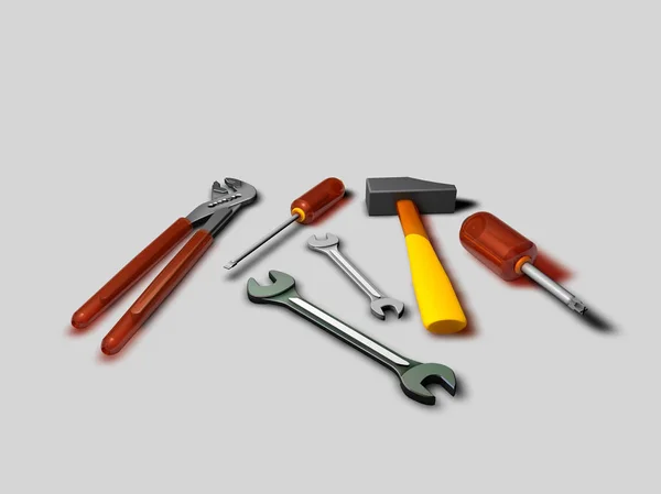 Work Tools Neutral Background Rendering — Stock Photo, Image