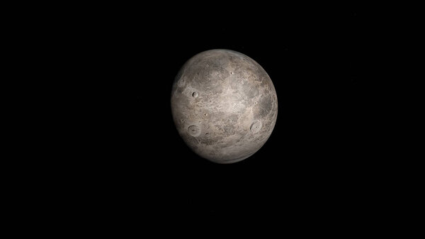 Eris. Second dwarf planet by mean diameter of the solar system, 3D image, 3D rendering