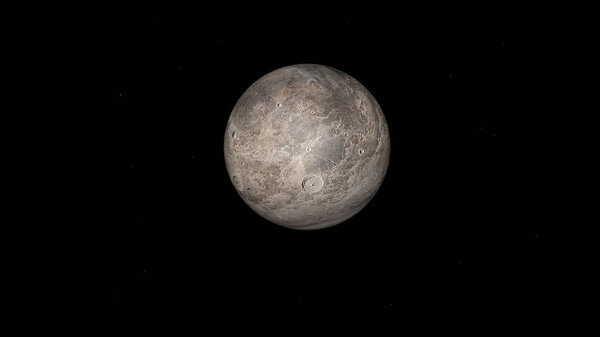 Eris. Second dwarf planet by mean diameter of the solar system, 3D image, 3D rendering