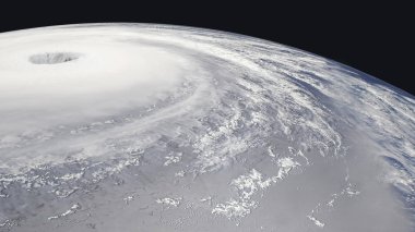 Uydu, 3d resim, 3d render görüldü siklon gözünde