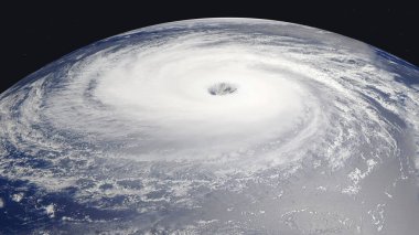 Uydu, 3d resim, 3d render görüldü siklon gözünde