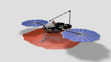 Beyaz arka plan, 3d render üzerinde uydu fikir