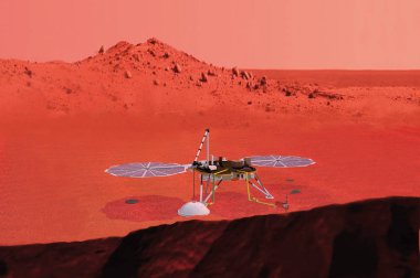 Mars, 3d render uydu fikir indi