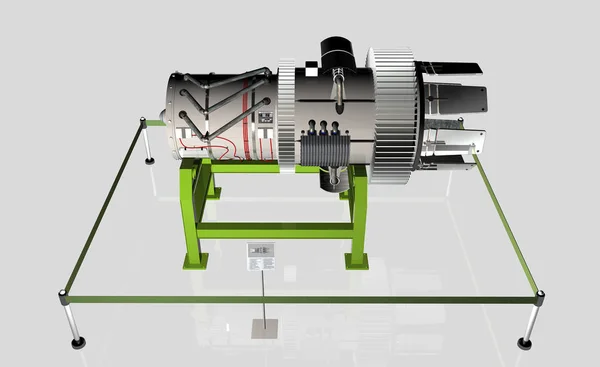 Exponering Jetmotor Neutral Bakgrund Rendering — Stockfoto