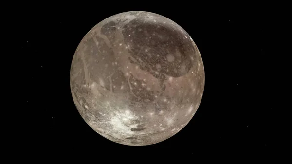 Ganimede Satélite Del Planeta Júpiter Representación Imagen —  Fotos de Stock