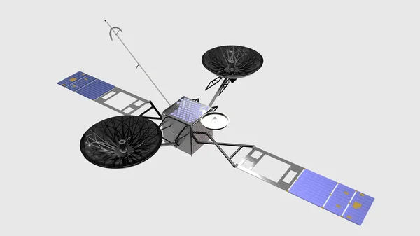 stock image TDRS (Tracking and Data Relay Satellite) on neutral background, 3D rendering