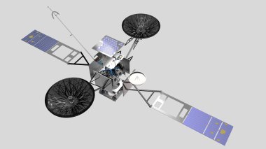 Tdrs (izleme ve veri aktarma uydu) iç parçalarını vizyonu ile. 3D render