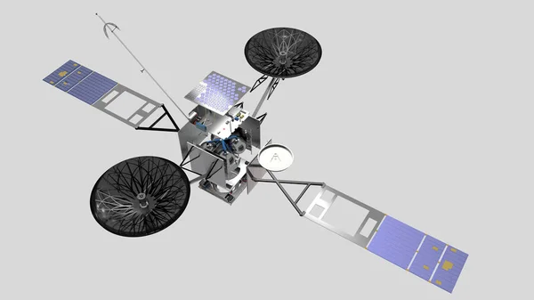 TDRS (Tracking and Data Relay Satellite) with the vision of internal parts. 3D rendering