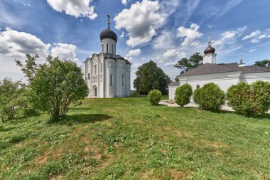 Travel around the Golden ring of Russia, Church of the Intercession on the Nerl, 1165. clipart