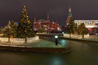 Gece Noel arifesinde Moskova türleri.