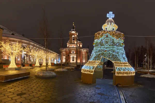 Rodzaje Moskwy Nocy Wigilię Bożego Narodzenia — Zdjęcie stockowe