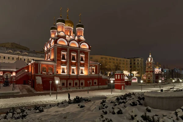 Tipos Moscou Noite Véspera Natal — Fotografia de Stock