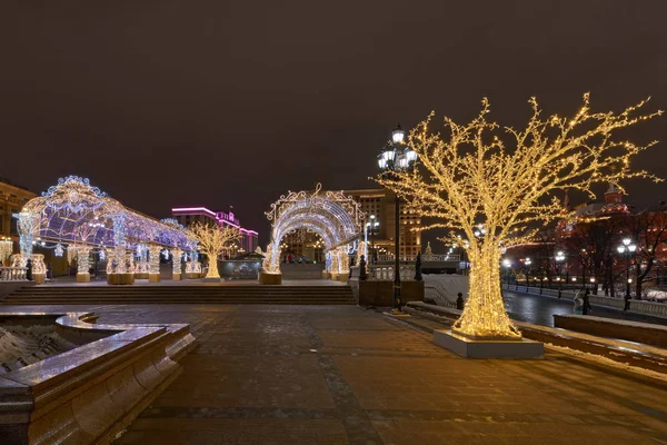 Tipos Moscou Noite Véspera Natal — Fotografia de Stock