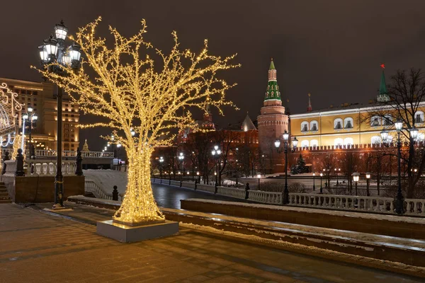 Typer Moskva Natten Juleaften - Stock-foto