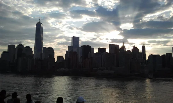 Skyline New York Manhattan Sonnenuntergang — 图库照片