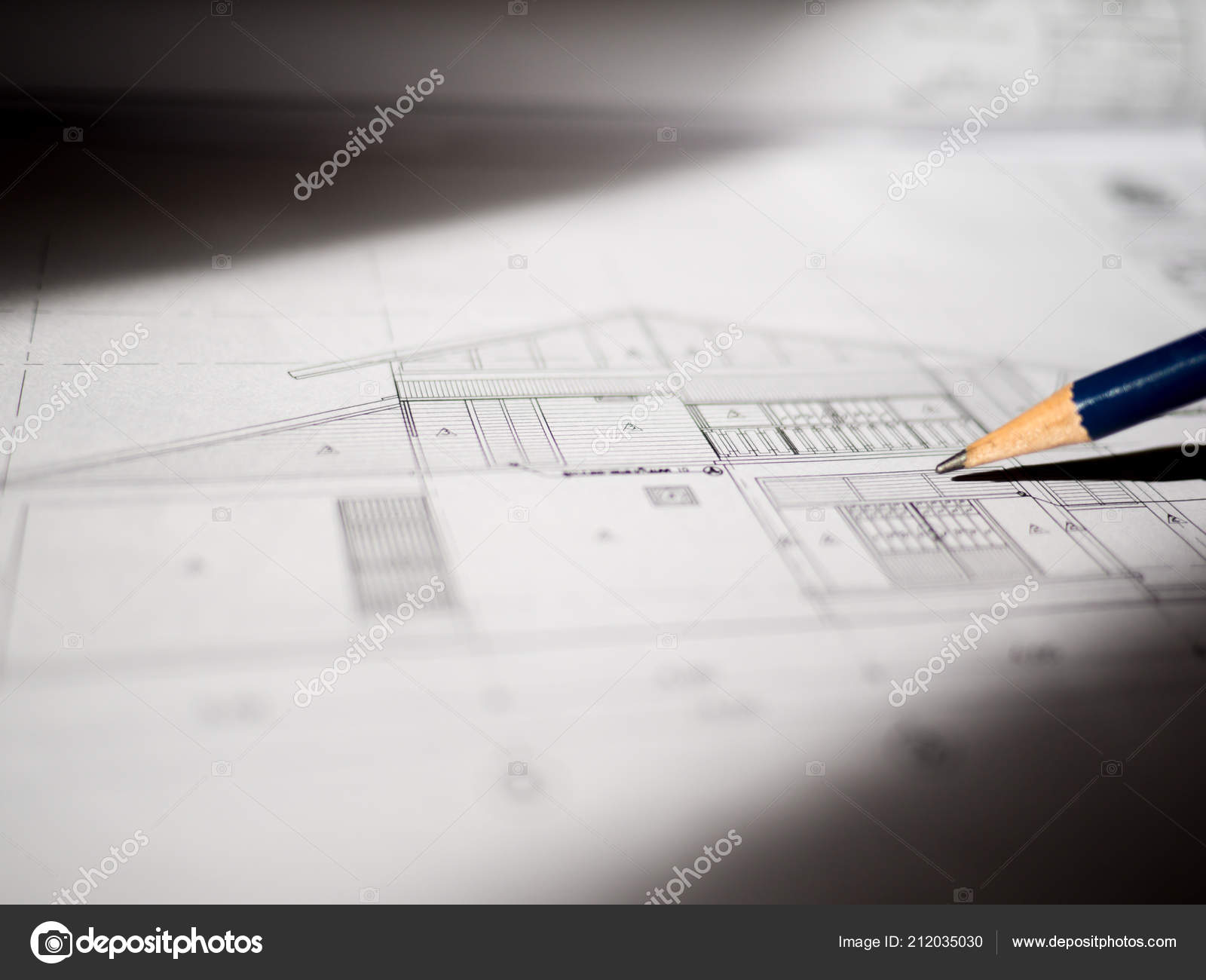 construction plans pencil drawing