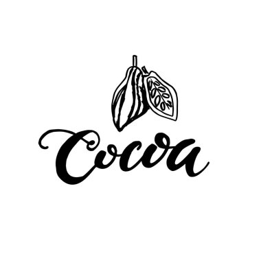 Kakao çekirdekleri ile sorunsuz arka plan. Şirin doodle illüstrasyon.