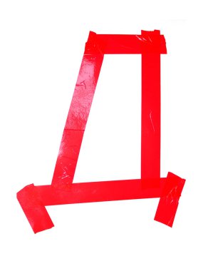 Beyaz arka plan üzerinde izole bant parçaları, yalıtım Kiril harf D sembolü yaptı