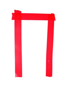 Beyaz arka plan üzerinde izole bant parçaları, yalıtım Kiril harf P sembolü yaptı