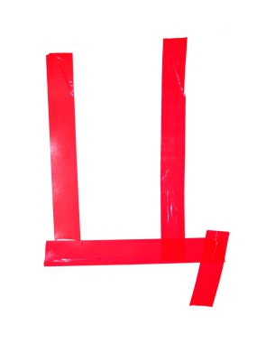 Beyaz arka plan üzerinde izole bant parçaları, yalıtım Kiril harf Ts sembolü yaptı