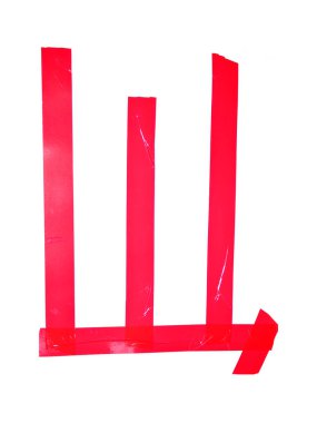 Beyaz arka plan üzerinde izole bant parçaları, yalıtım Kiril harf Tsch sembolü yaptı