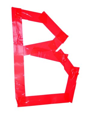 Beyaz arka plan üzerinde izole bant parçaları, yalıtım B harfi sembolü yaptı