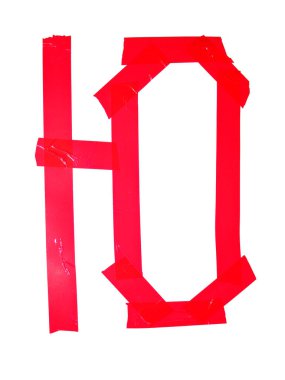 Beyaz arka plan üzerinde izole bant parçaları, yalıtım Kiril harf Yu sembolü yaptı