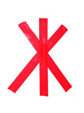 Beyaz arka plan üzerinde izole bant parçaları, yalıtım Kiril harf Zh sembolü yaptı