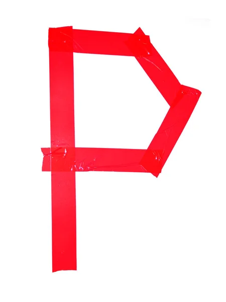 Betű Szimbólum Készült Szigetelő Szalag Darab Elszigetelt Fehér Background — Stock Fotó