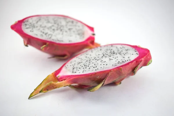 Exótico Pitaya Branco Maduro Fruta Dragão Vermelho Pitahaya Frutas Tropicais — Fotografia de Stock