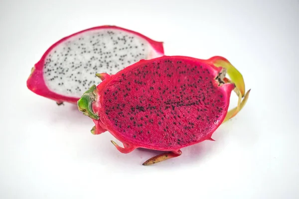Exotisk Mogen Rosa Och Vita Pitaya Eller Dragon Frukt Röd — Stockfoto