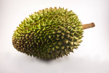 Durian beyaz bir arka planda Tayland meyvelerden kralı