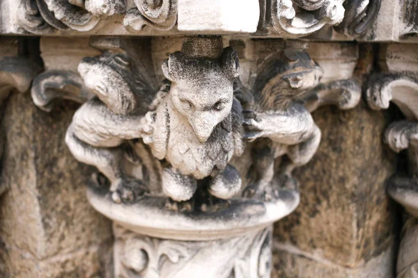 Close Decoration Sculptures Main Cathedral Saulieu — Stock Photo, Image