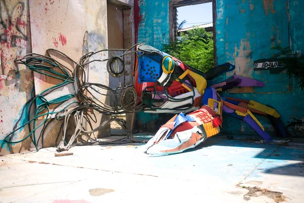 Crab installation in San-Nicolas, Aruba — Stock Photo, Image