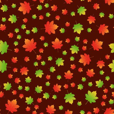 Dikişsiz desen renkli sonbahar akçaağaç yaprakları